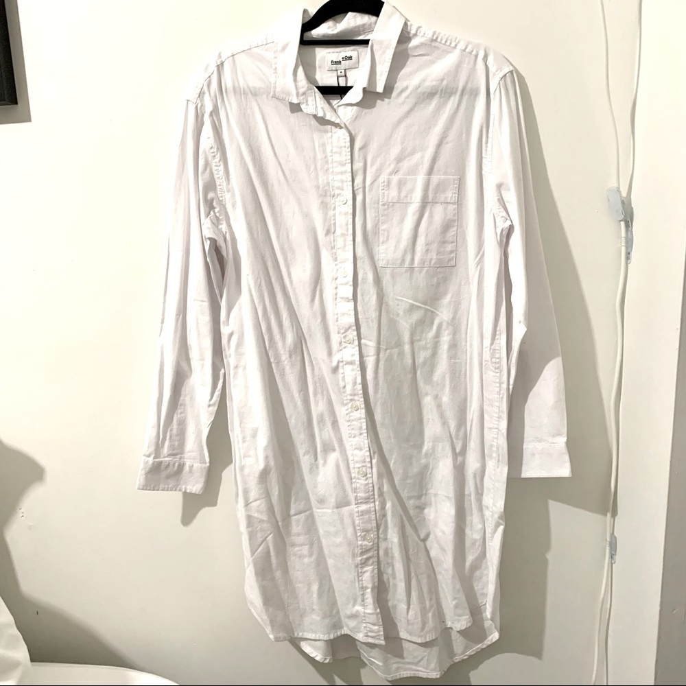 NEW FRANK AND OAK OVERSIZED COTTON POPLIN SHIRT DRESS